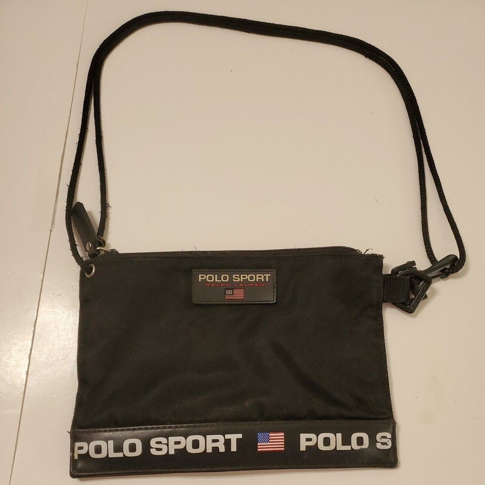 Rare Vintage Polo Sport Ralph Lauren Large Nylon Pouch Carry/ Over The Shoulder